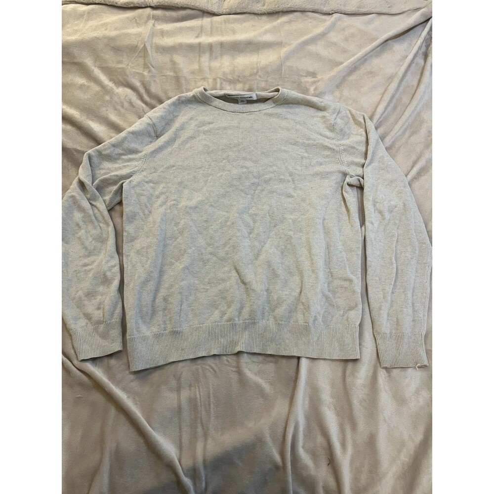 Amazon Essentials Men’s Off-White/cream Knit Pullover Sweater Size Medium